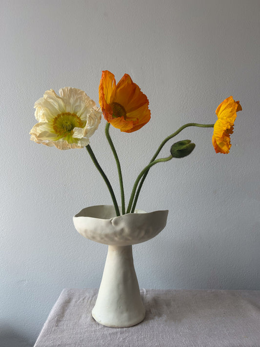 Pedestal Vase, Matte White