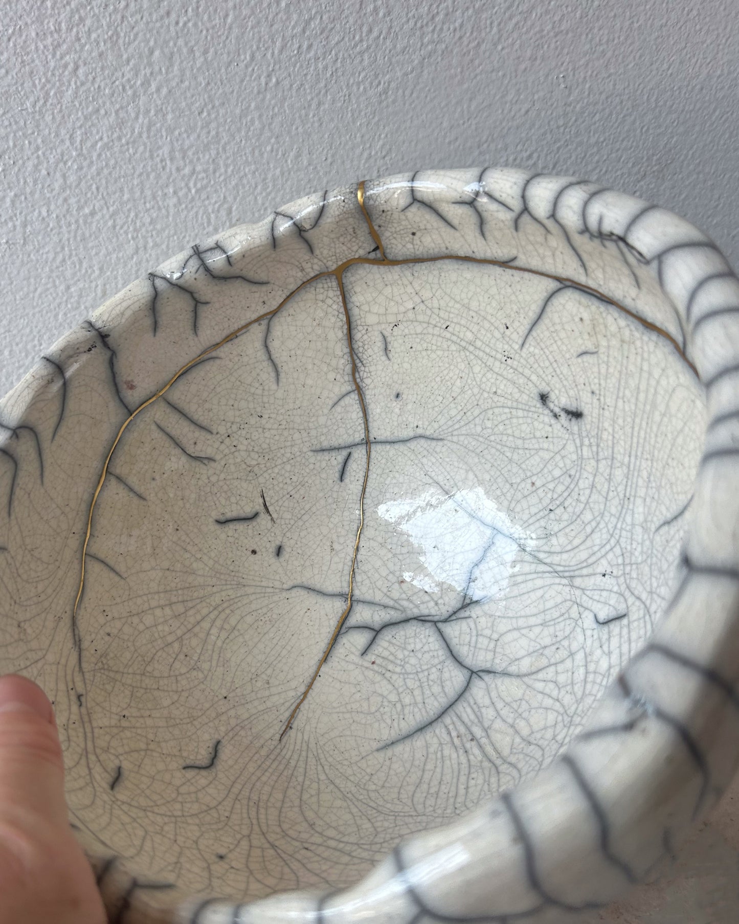 Raku-fired Bowl, Kintsugi-repaired