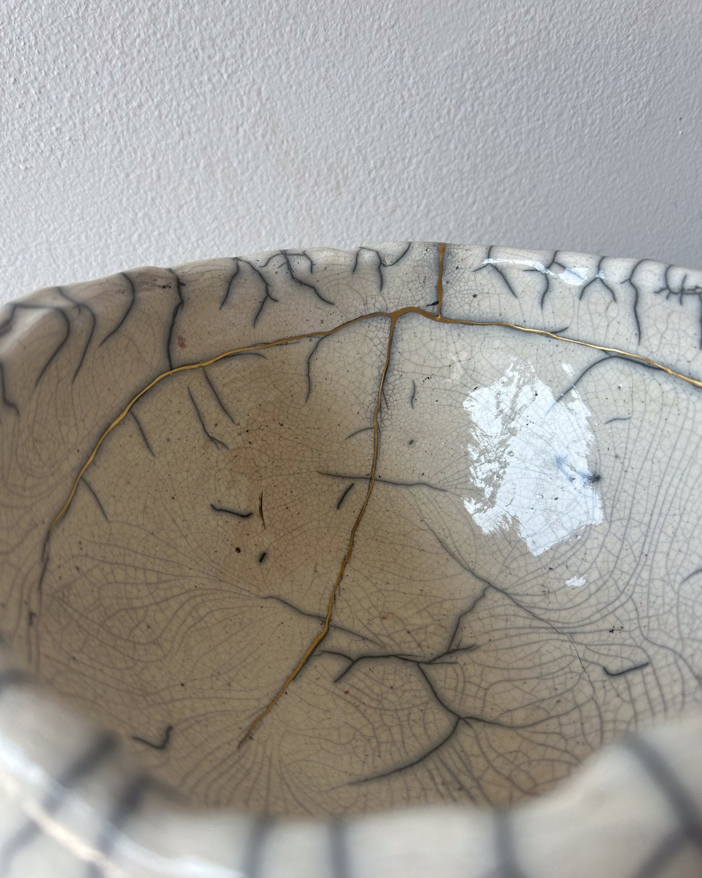 Raku-fired Bowl, Kintsugi-repaired