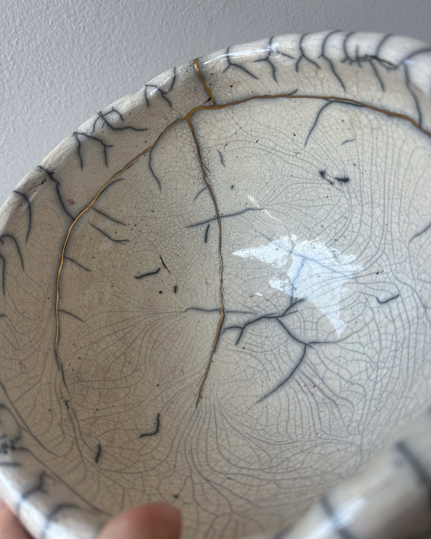 Raku-fired Bowl, Kintsugi-repaired
