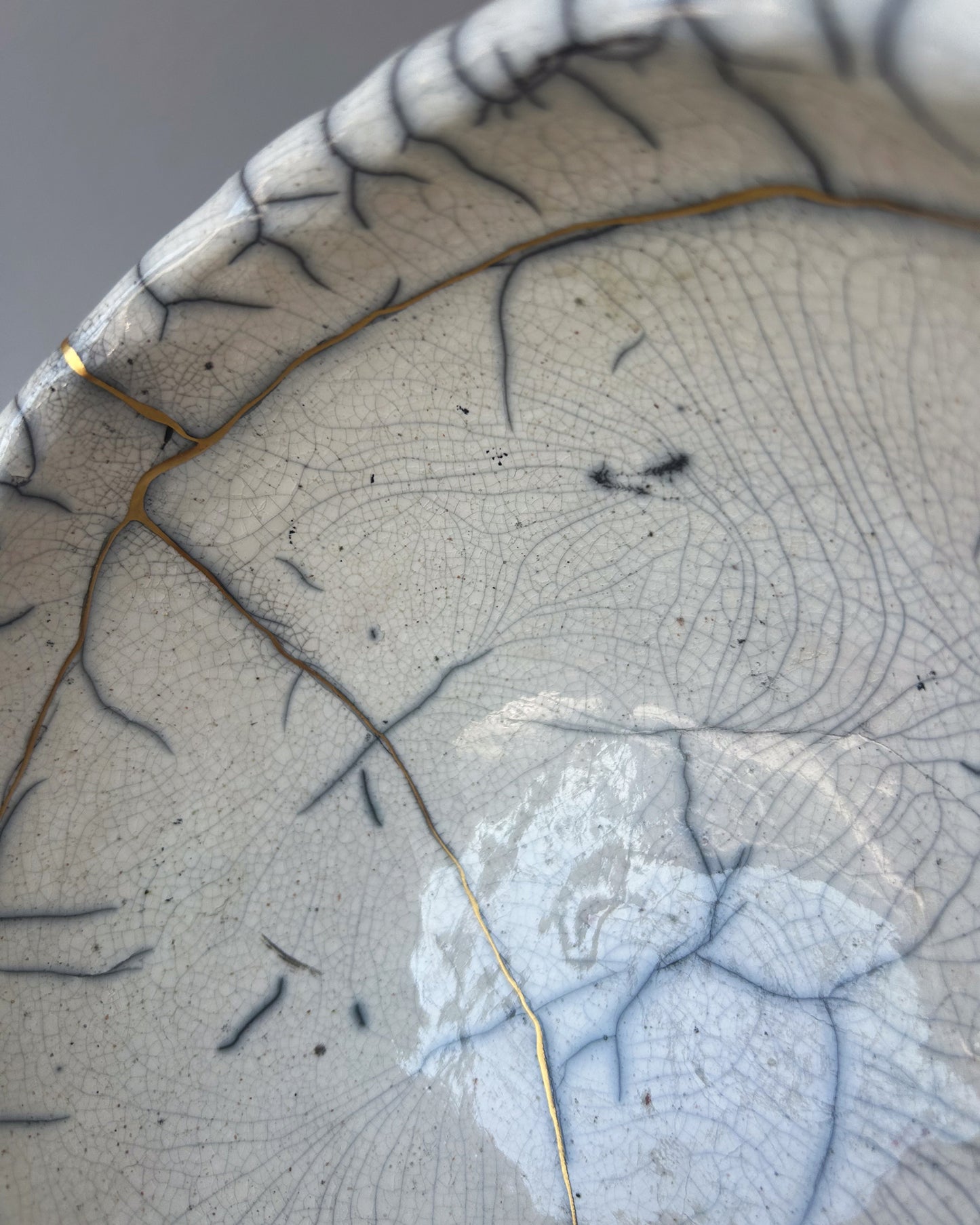 Raku-fired Bowl, Kintsugi-repaired