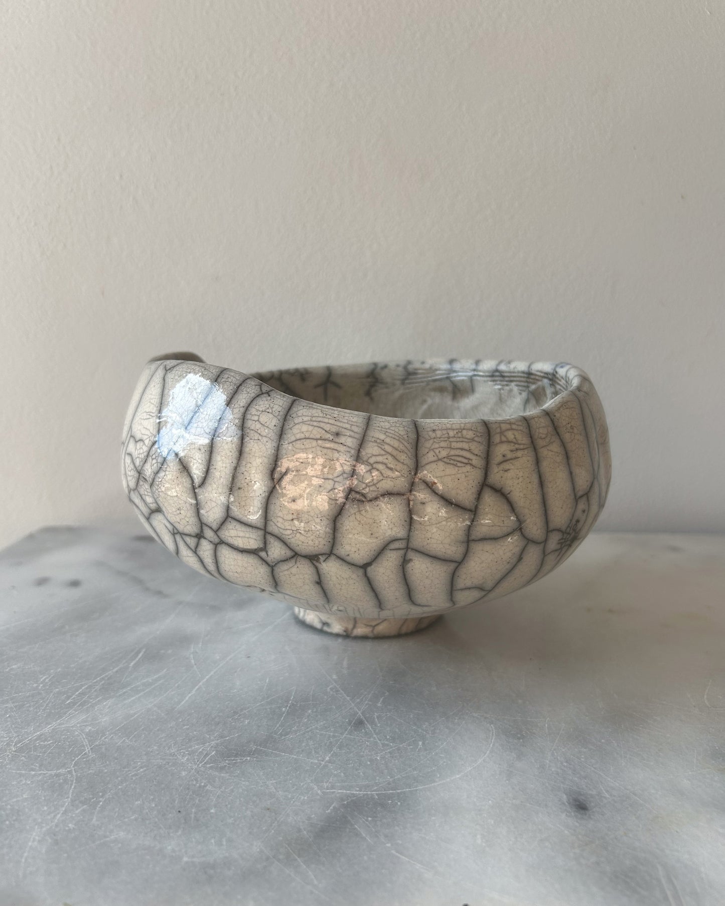 Raku-fired Bowl, Kintsugi-repaired
