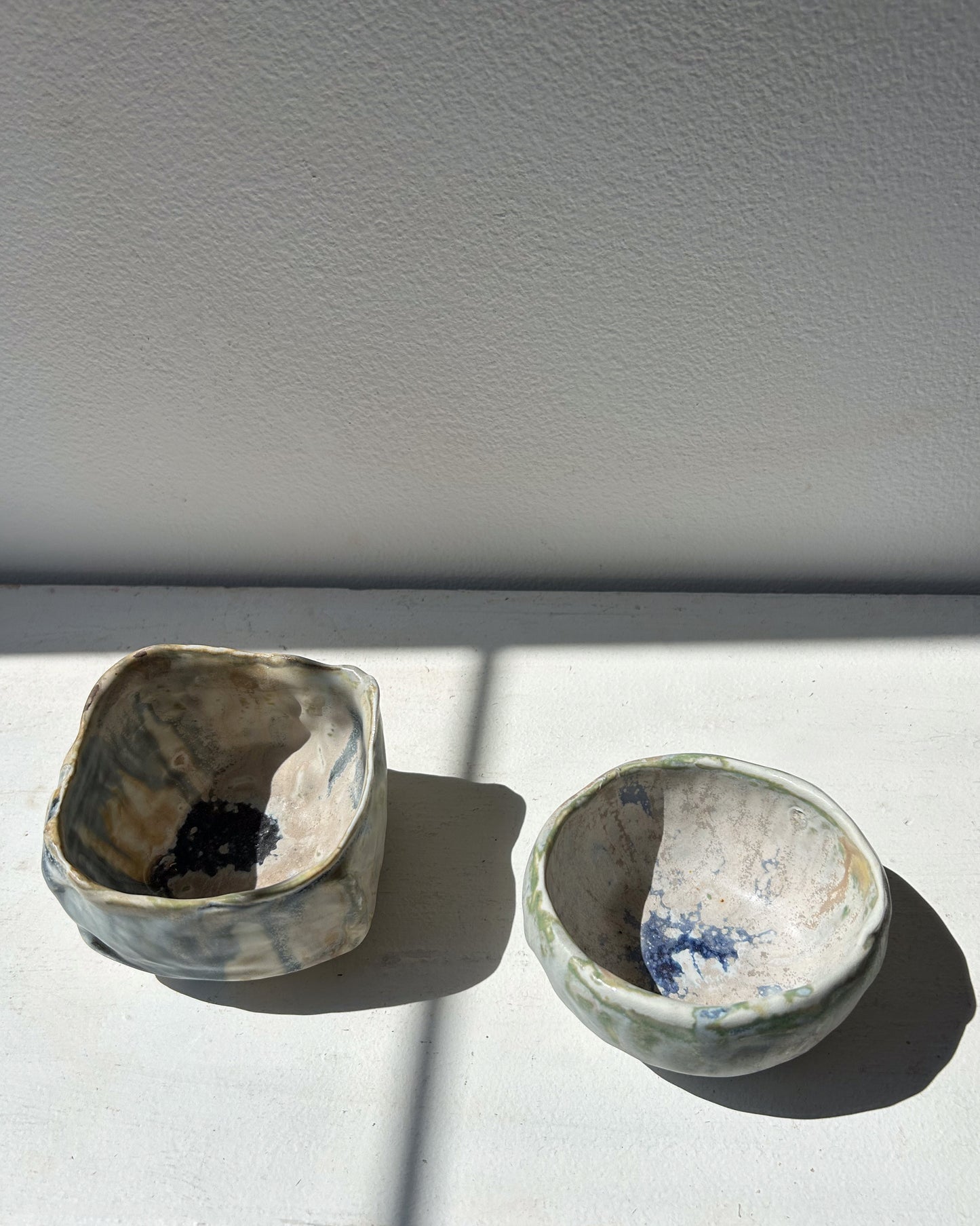 Soda-Fired Pinched Cups, Blues