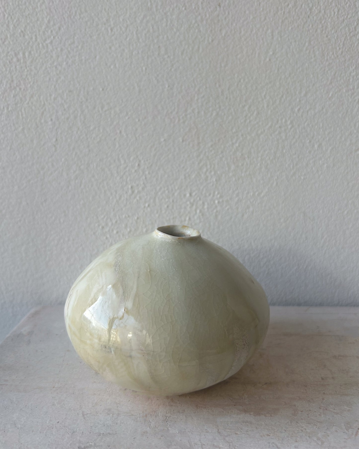 Soda-Fired Porcelain Moon Bud Vase No. 1