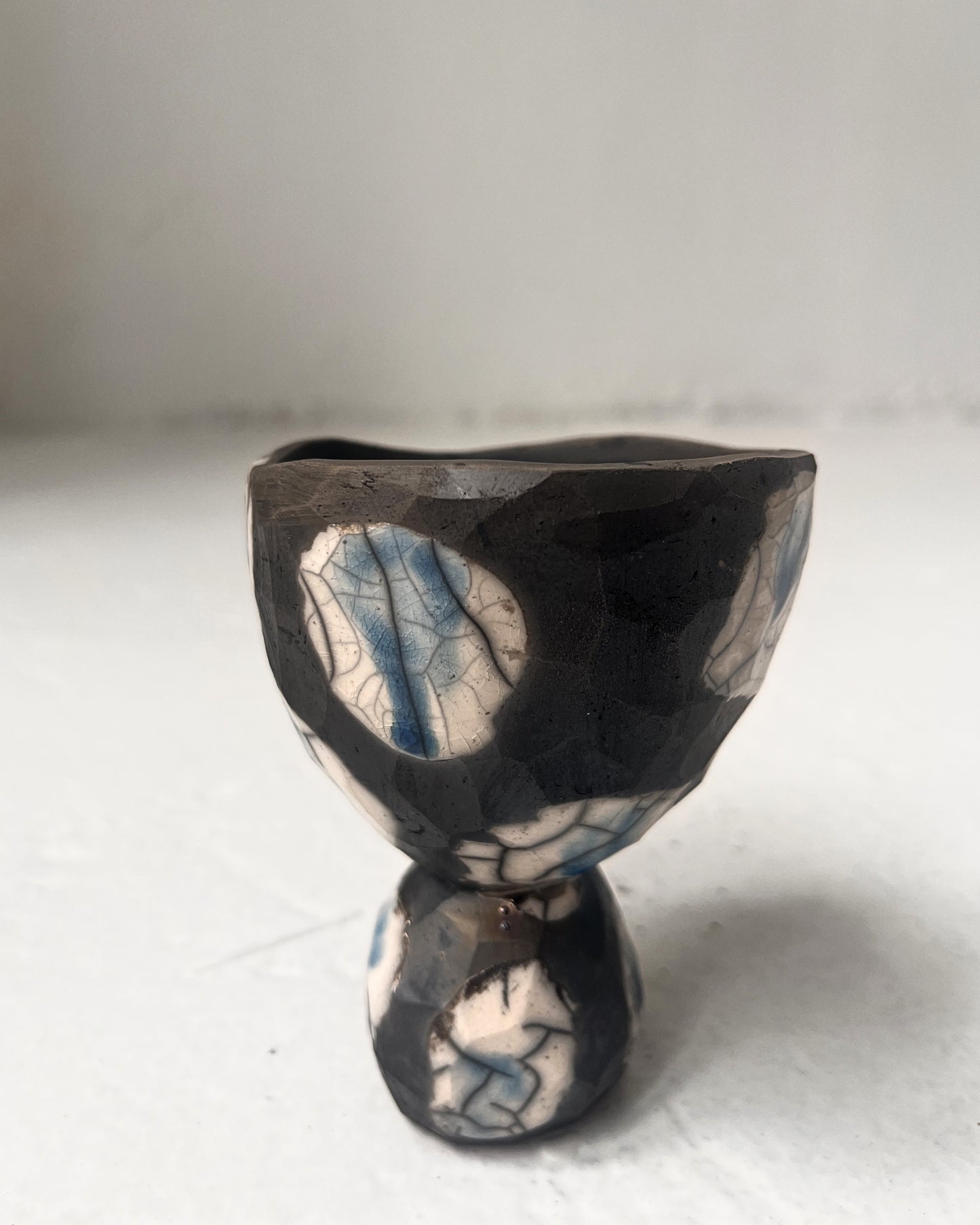 Raku-Fired Candy Bowl, Blue #1