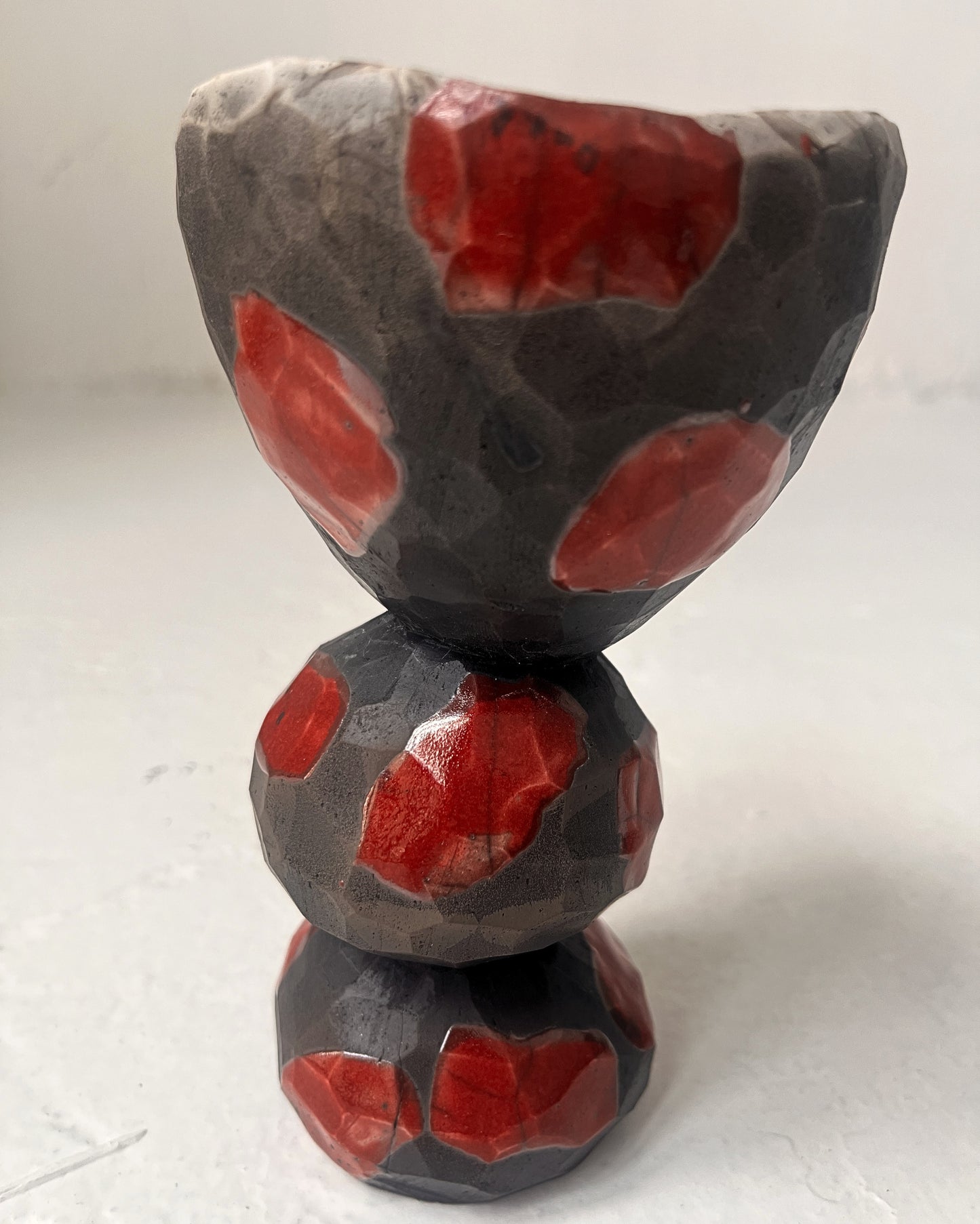 Raku-Fired Candy Bowl, Red #1