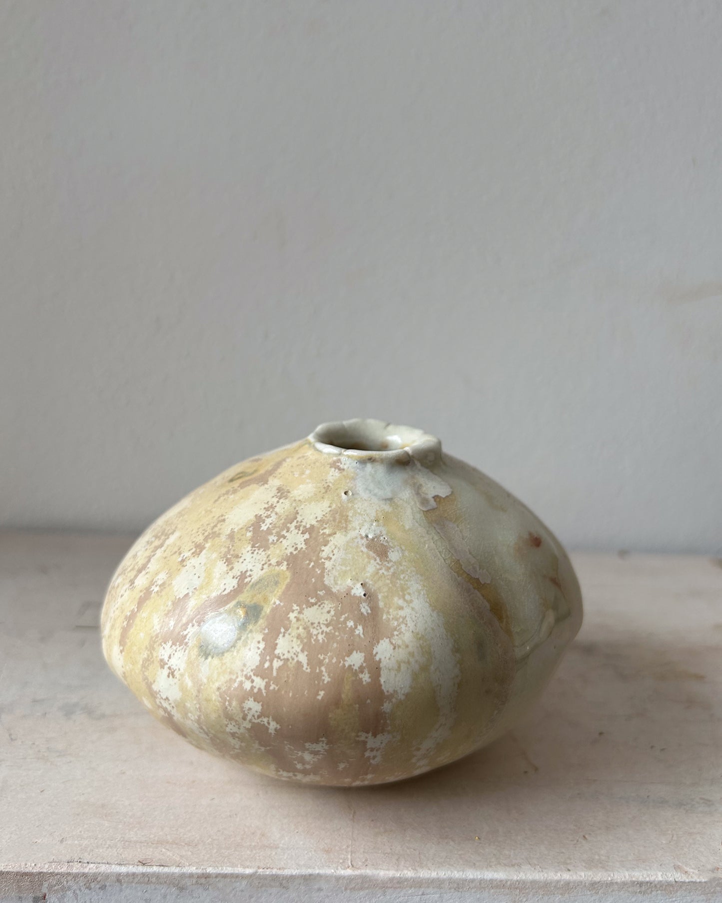 Soda-Fired Porcelain Moon Bud Vase No. 6