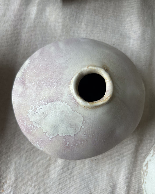 Wood-Fired Porcelain Moon Bud Vase No. 4