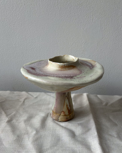 Wood-Fired Pedestal Vessel, Kintsugi-repaired