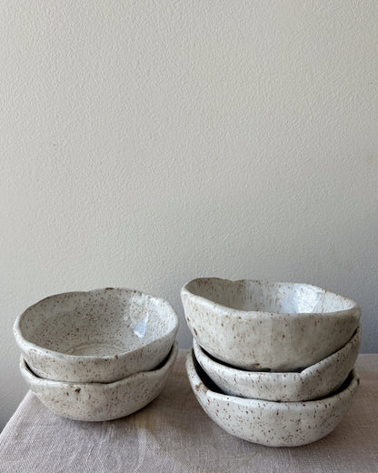 Breakfast Bowl, White on Speckle