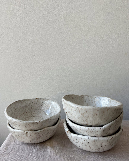 Breakfast Bowl, White on Speckle