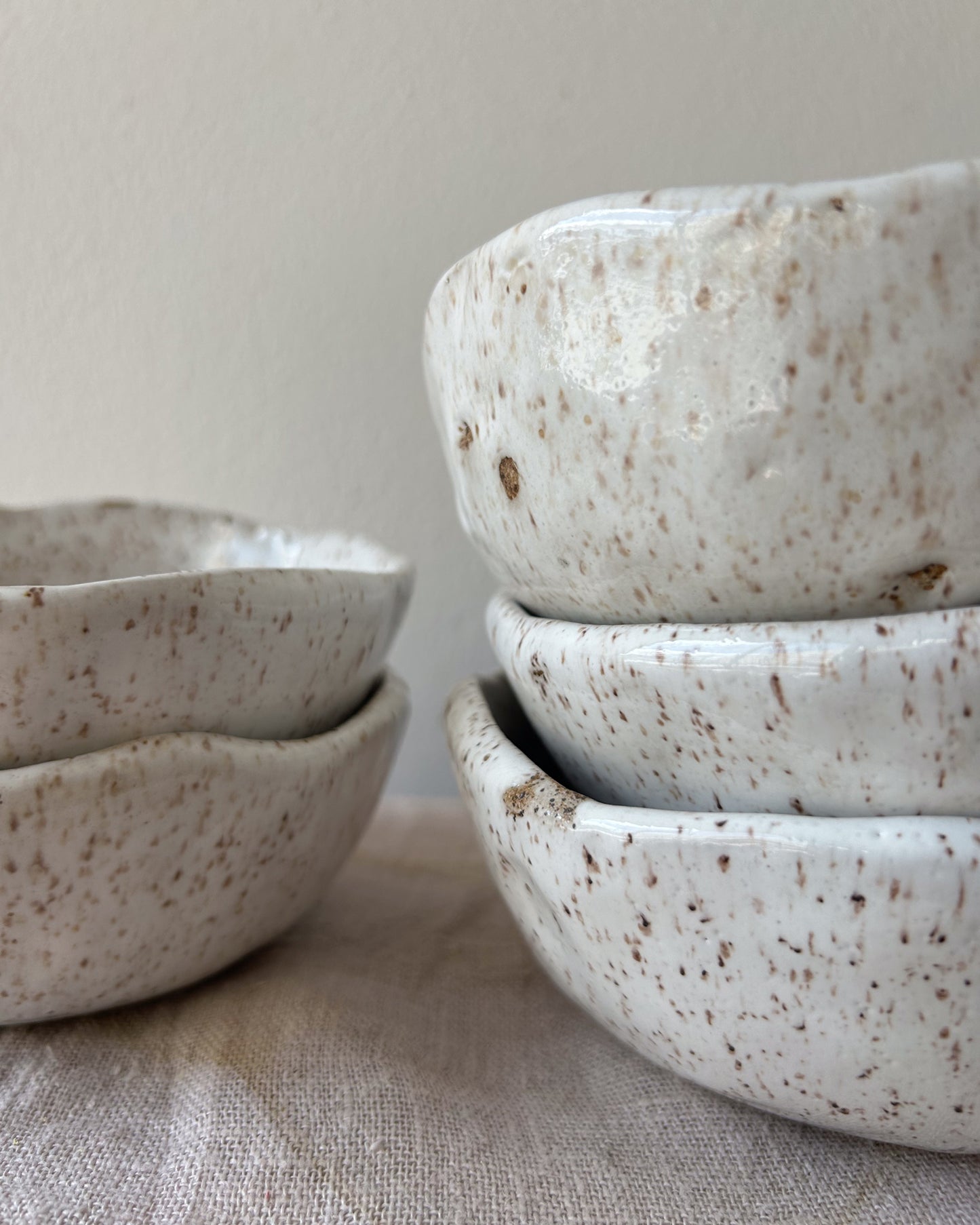 Breakfast Bowl, White on Speckle