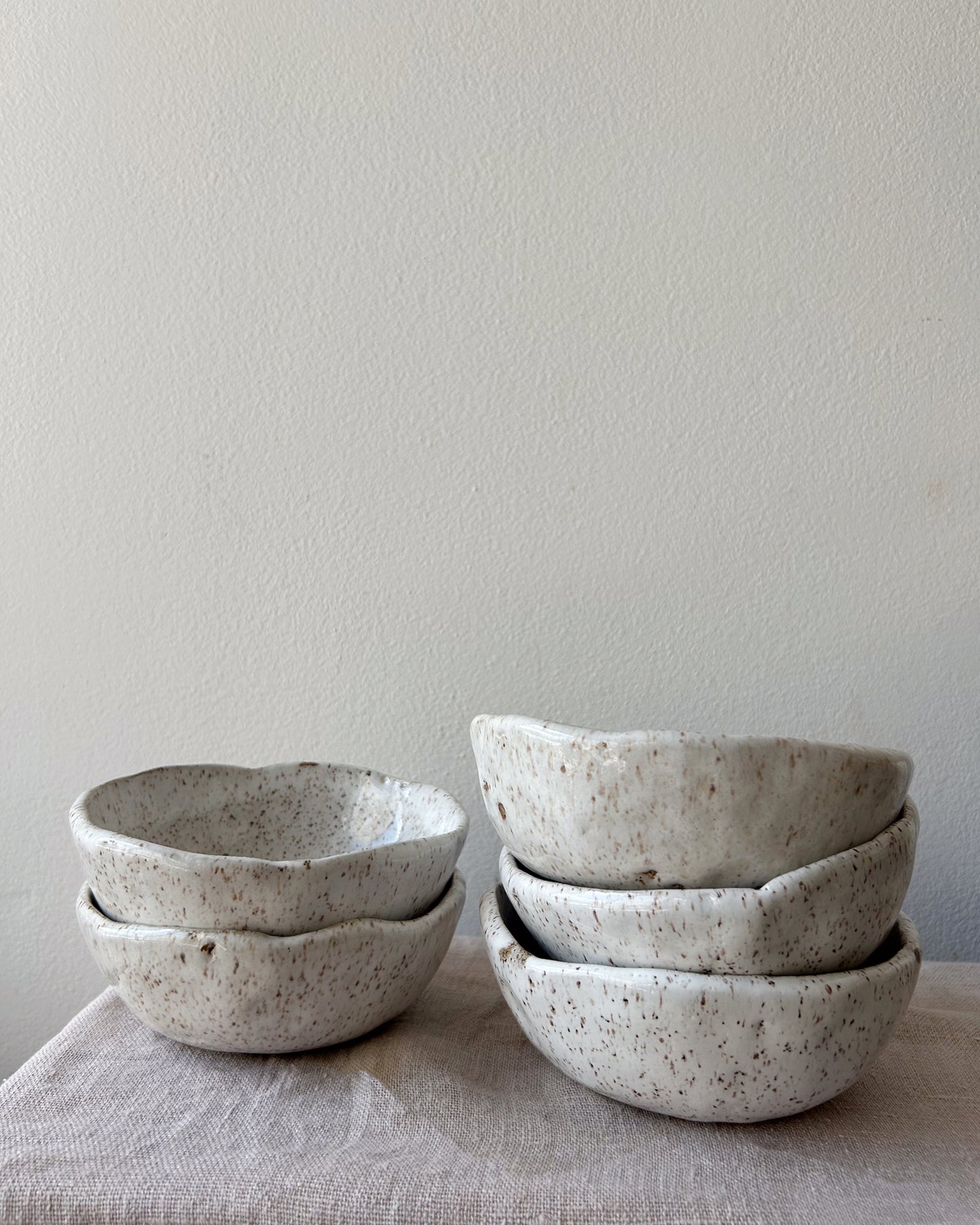 Breakfast Bowl, White on Speckle