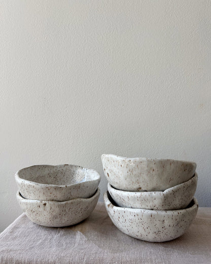 Breakfast Bowl, White on Speckle