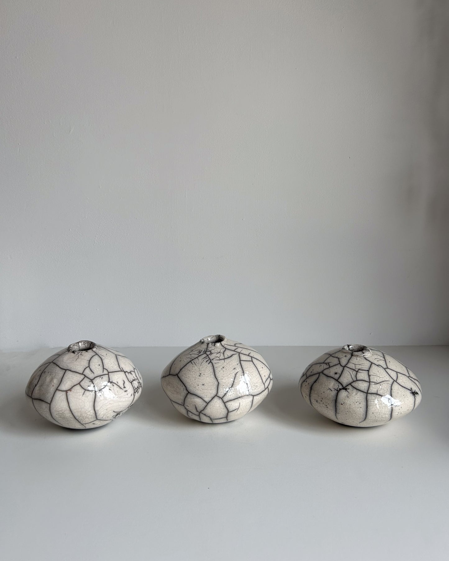 Raku-Fired Moon Bud Vase