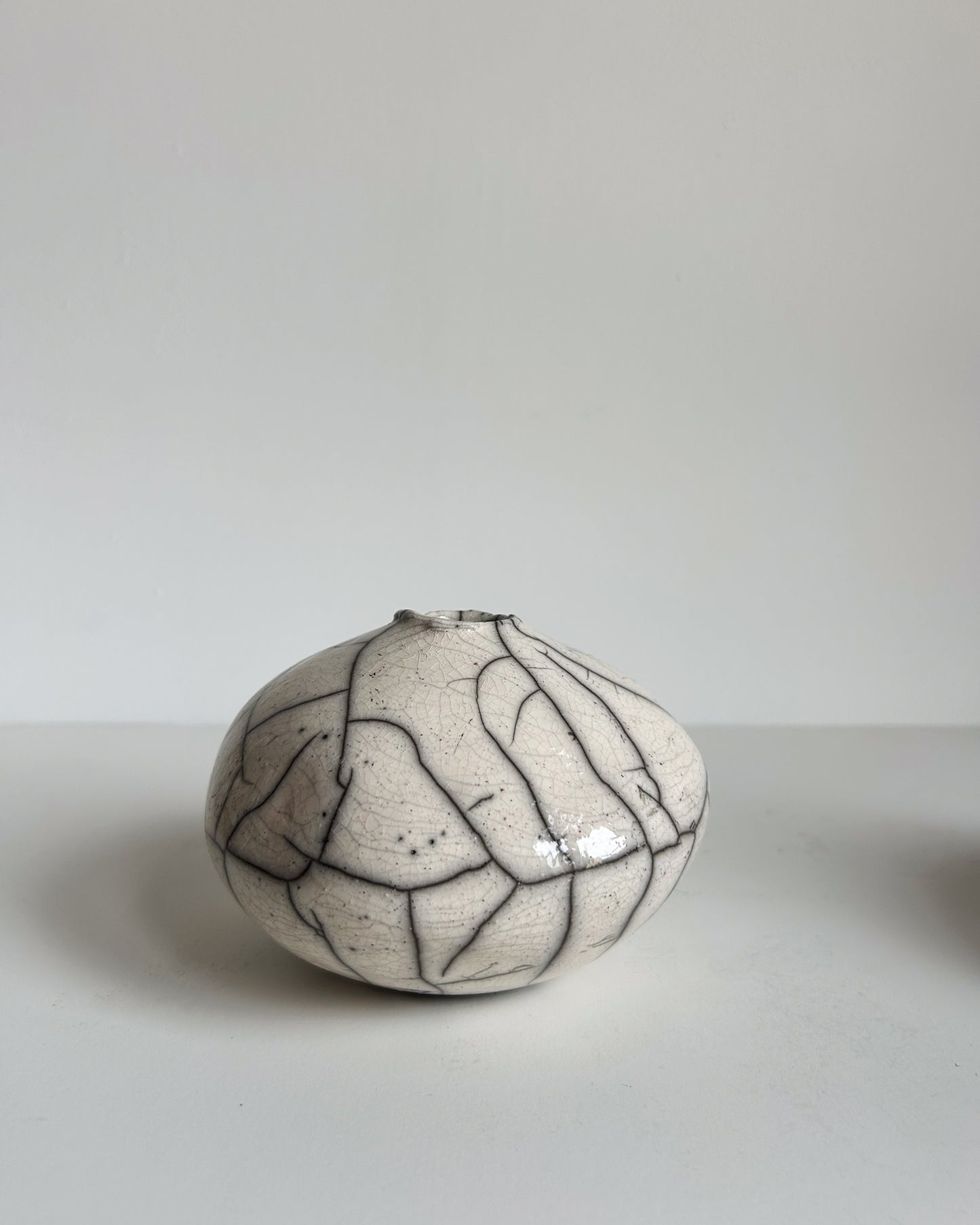 Raku-Fired Moon Bud Vase
