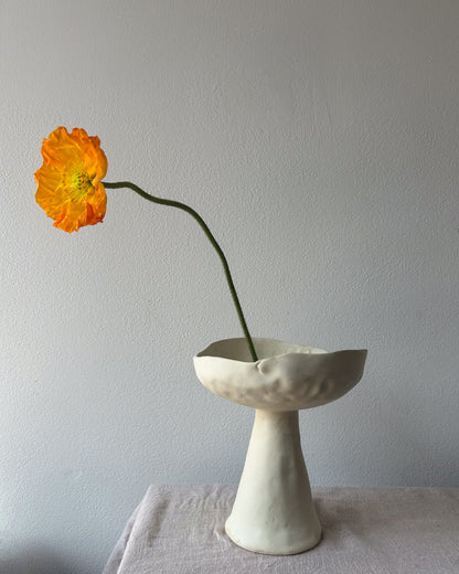 Pedestal Vase, Matte White
