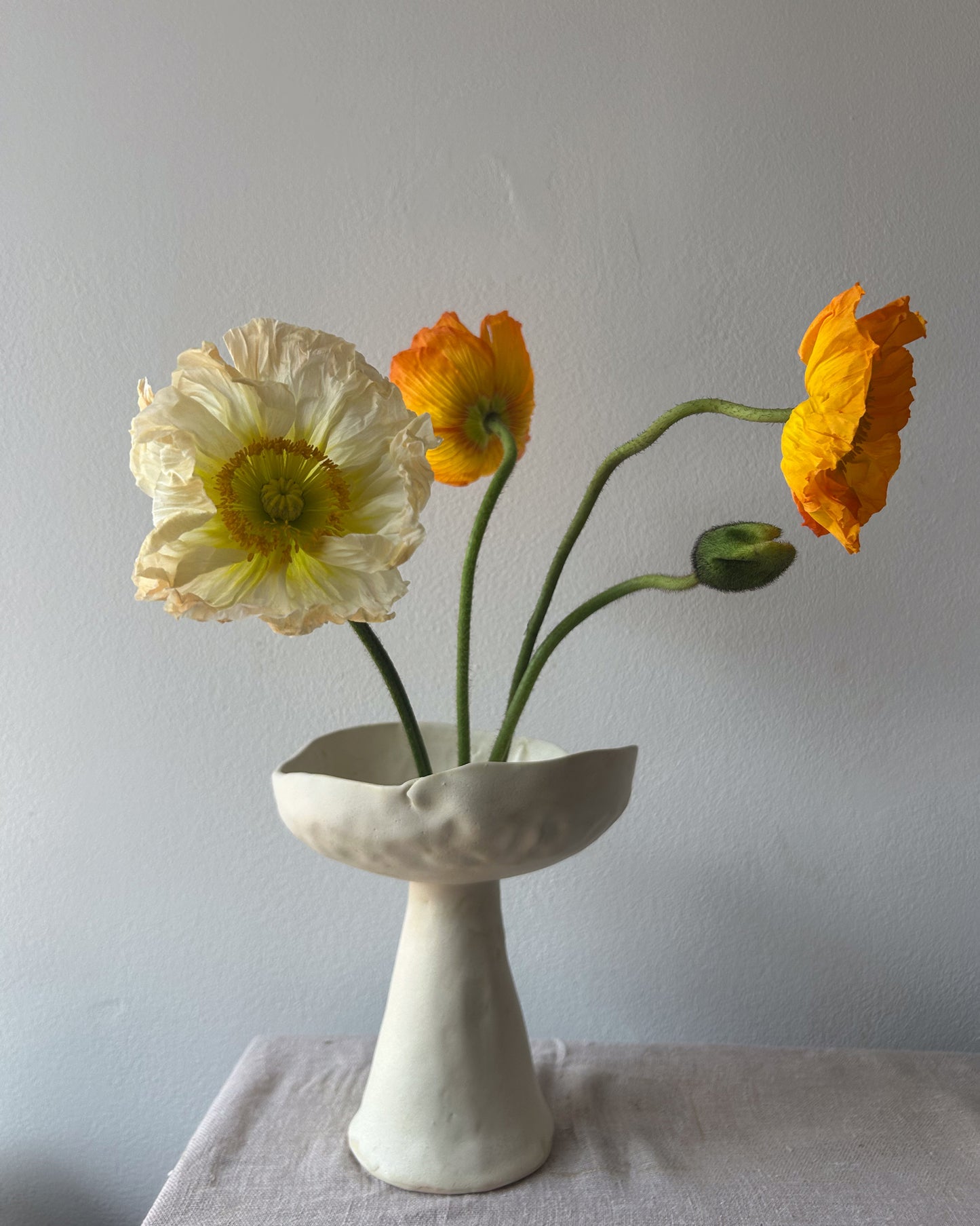 Pedestal Vase, Matte White