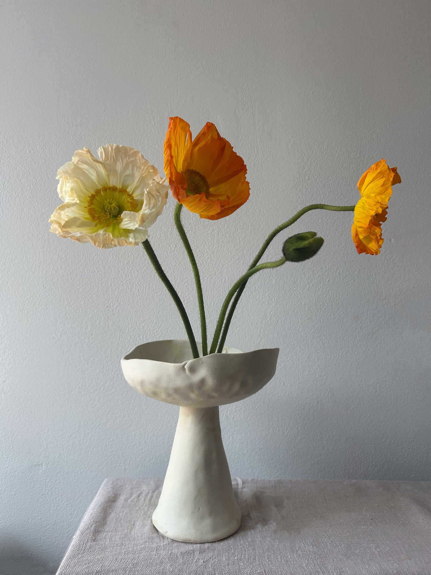 Pedestal Vase, Matte White