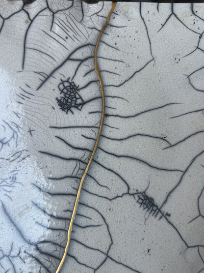 Raku-fired Plate, Kintsugi-repaired