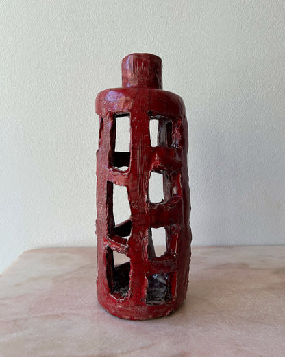 Raku-Fired Bottle Vase No. 3