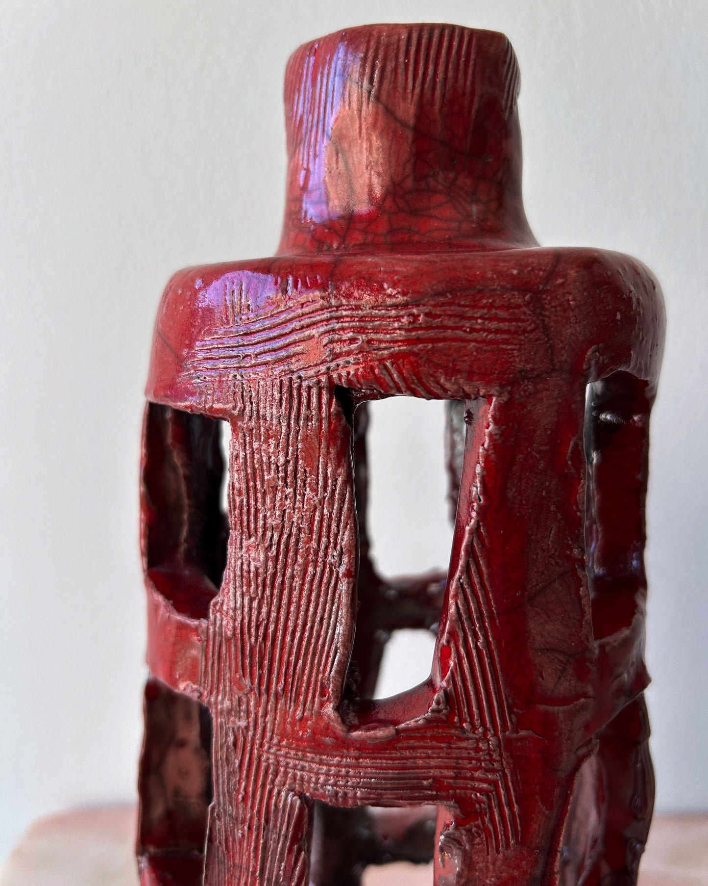 Raku-Fired Bottle Vase No. 3