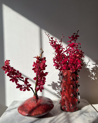 Raku-Fired Vase, Red