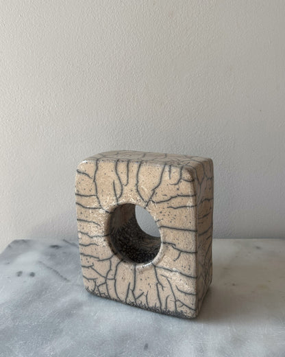 Raku-Fired Geometry, No 3