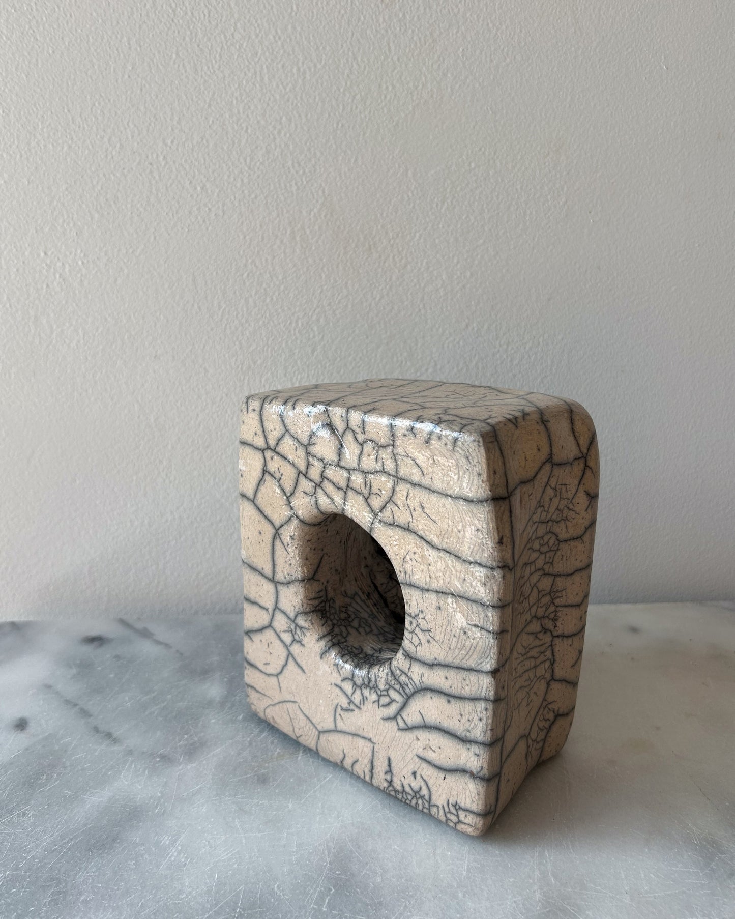 Raku-Fired Geometry, No 3