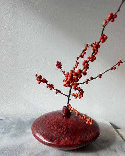 Raku-Fired Vase, Red