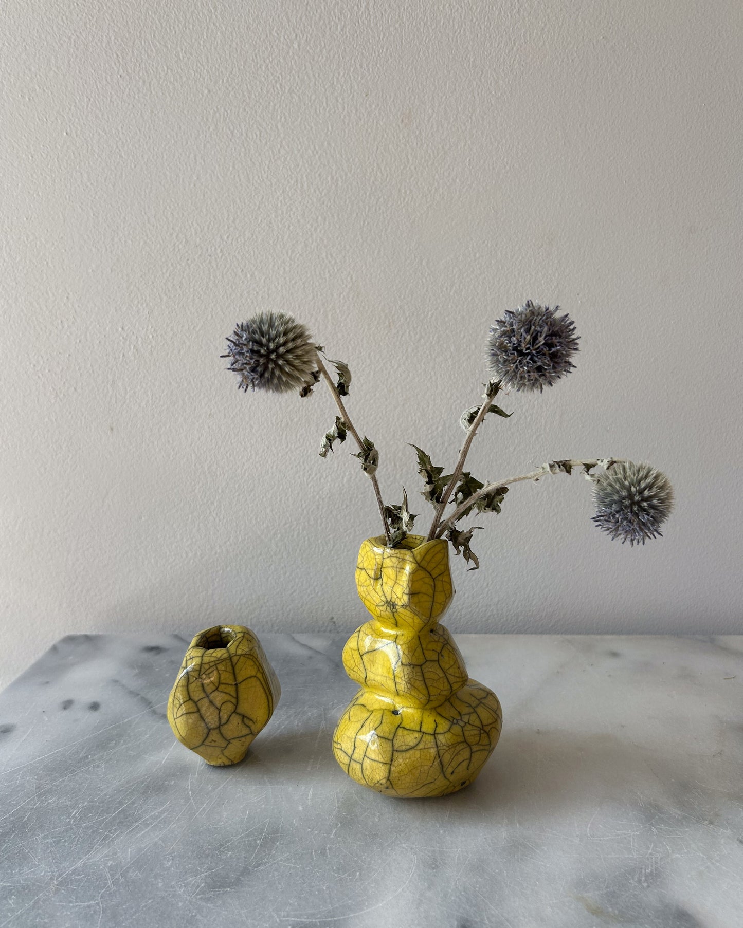 Raku-Fired Stack Bud Vase