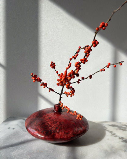 Raku-Fired Vase, Red