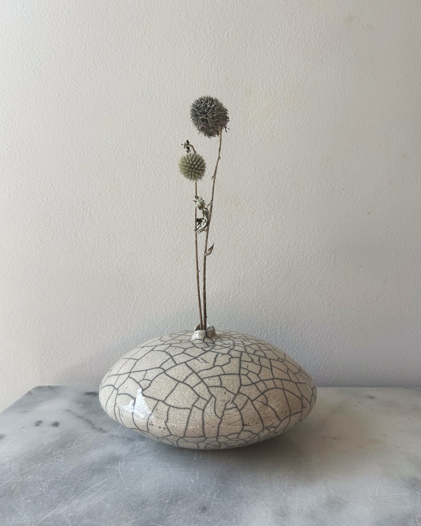 Raku-Fired Vase, White