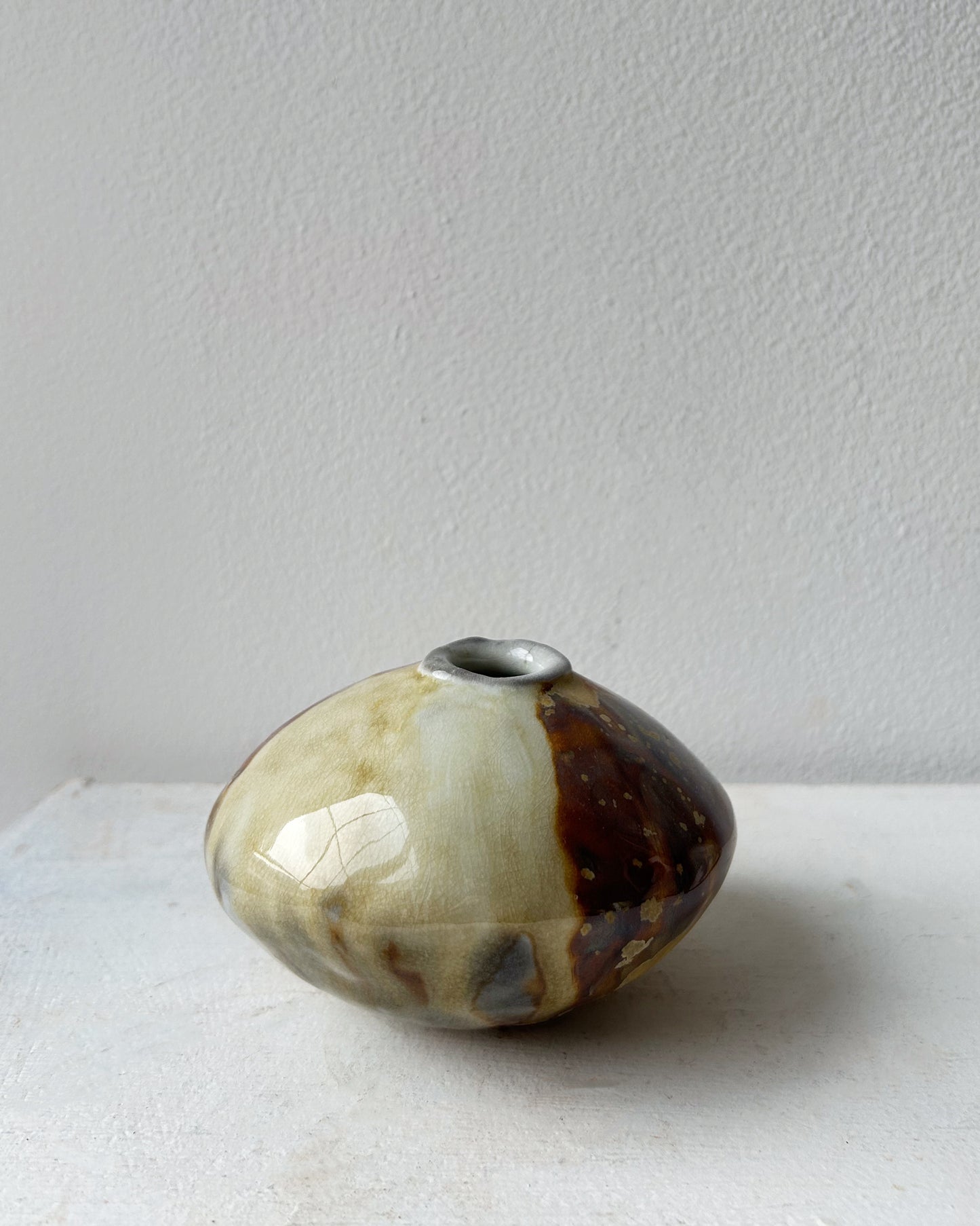 Soda-Fired Porcelain Moon Bud Vase No. 2