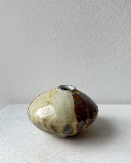 Soda-Fired Porcelain Moon Bud Vase No. 2