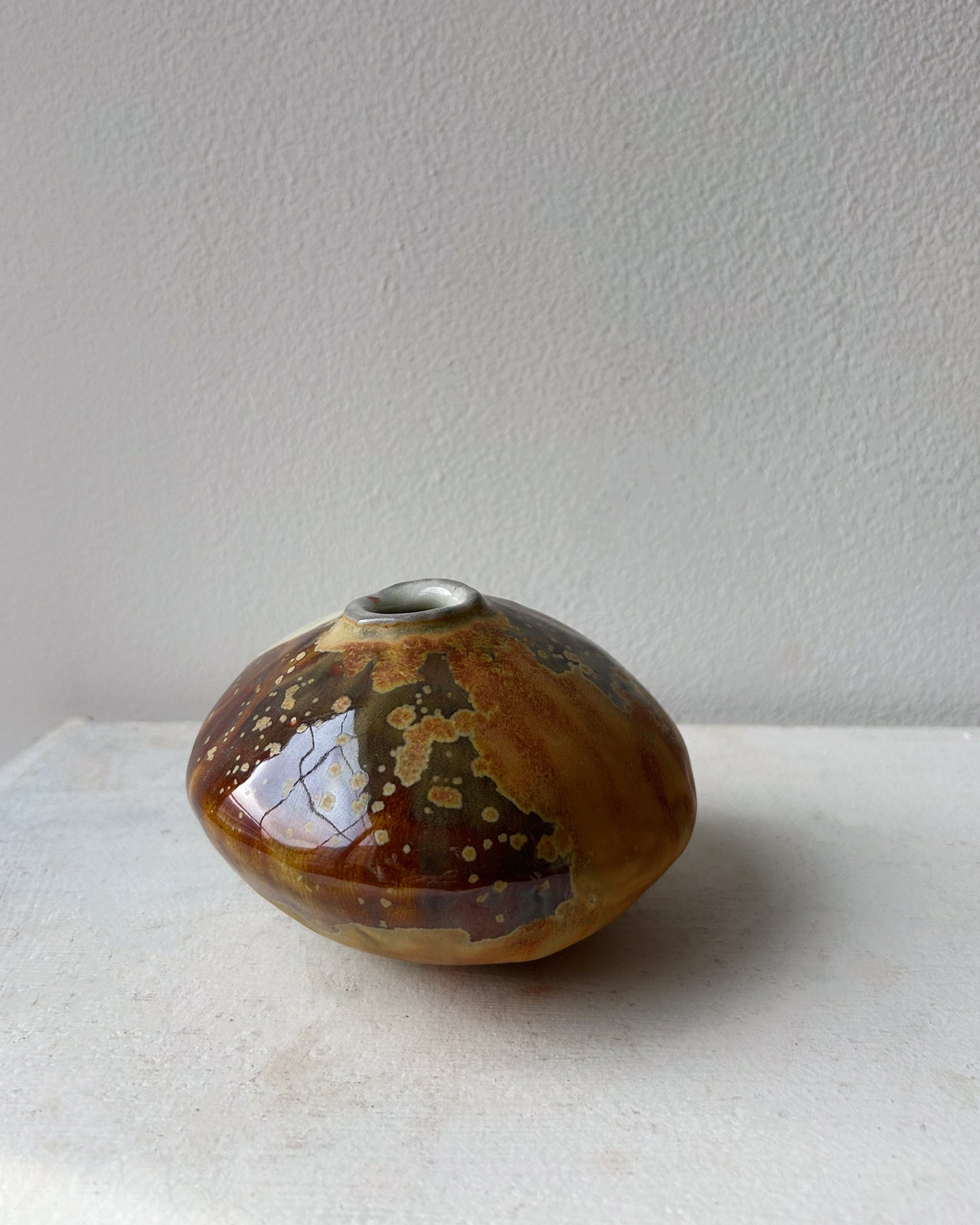 Soda-Fired Porcelain Moon Bud Vase No. 2