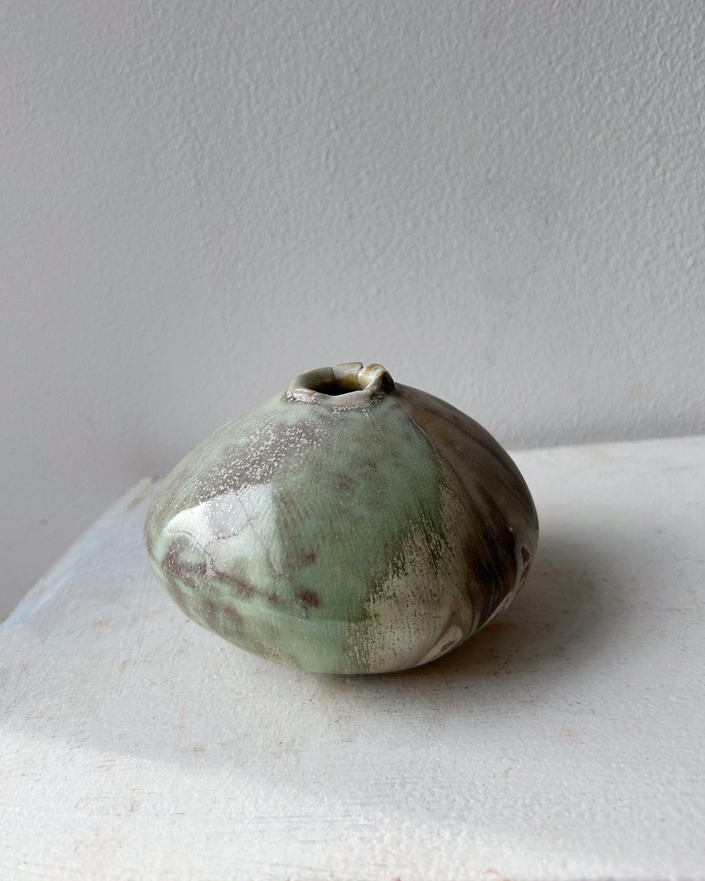 Soda-Fired Porcelain Moon Bud Vase No. 3