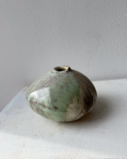 Soda-Fired Porcelain Moon Bud Vase No. 3