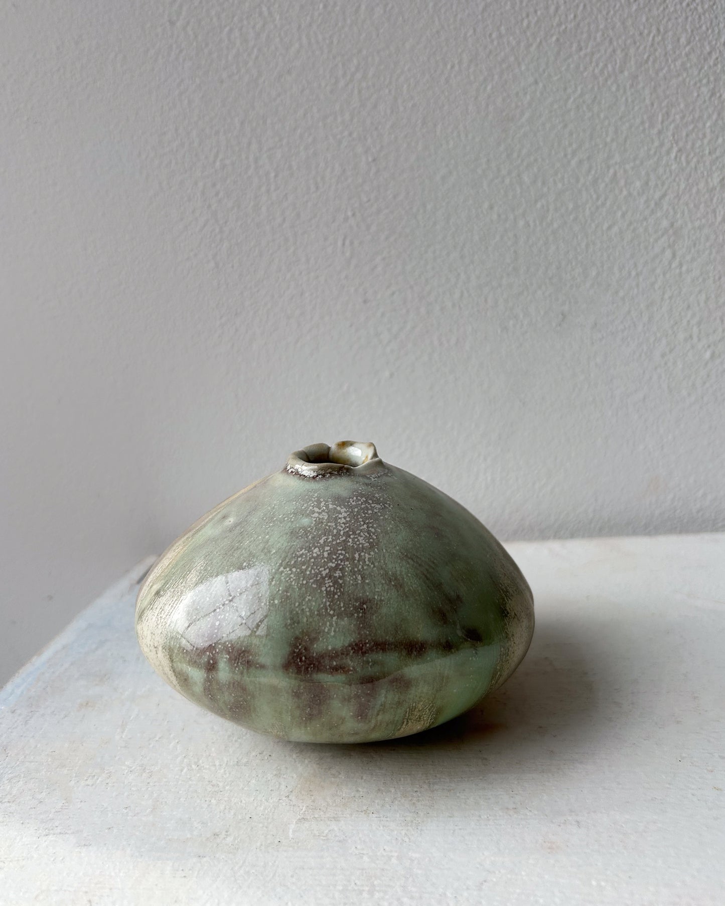 Soda-Fired Porcelain Moon Bud Vase No. 3