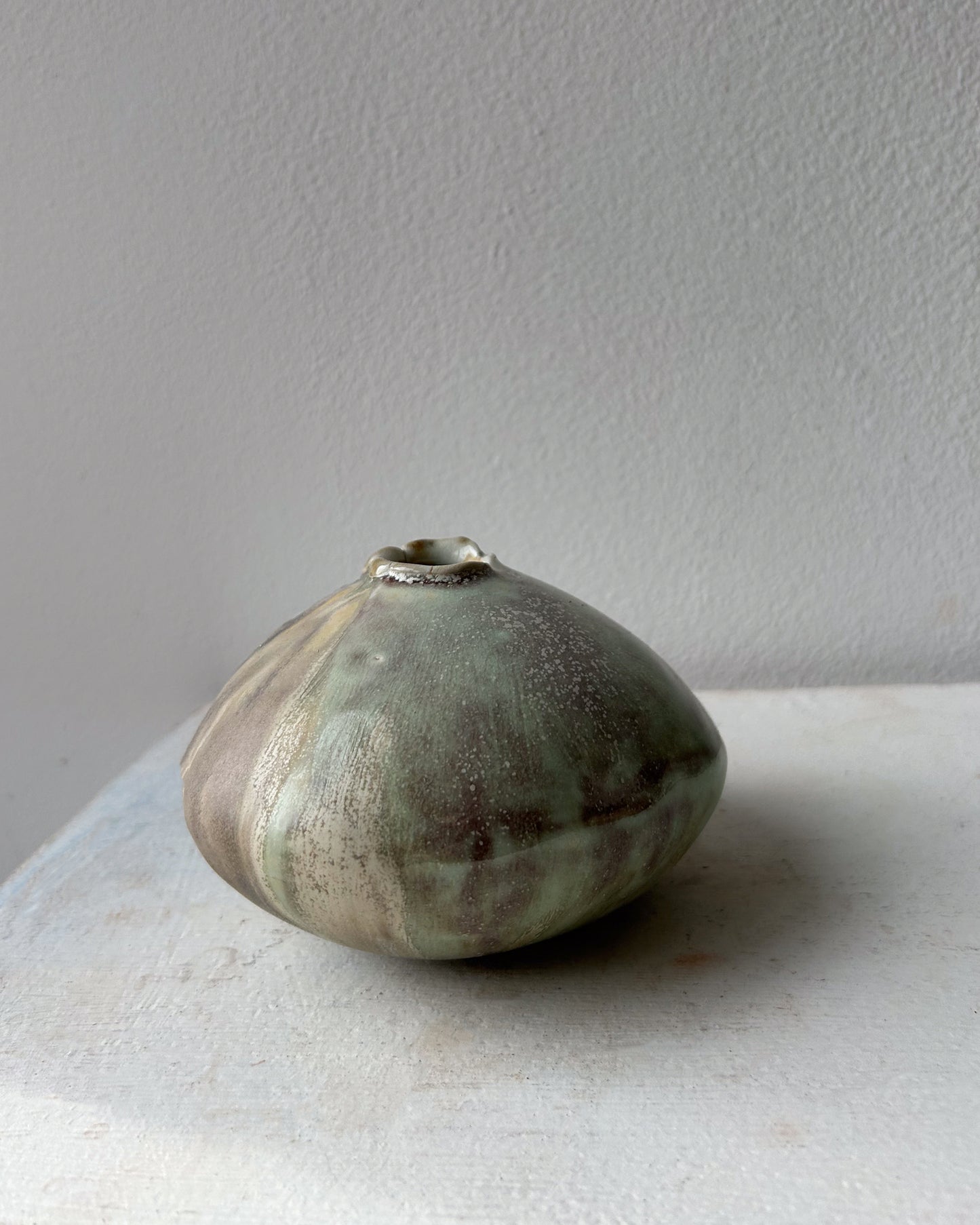 Soda-Fired Porcelain Moon Bud Vase No. 3