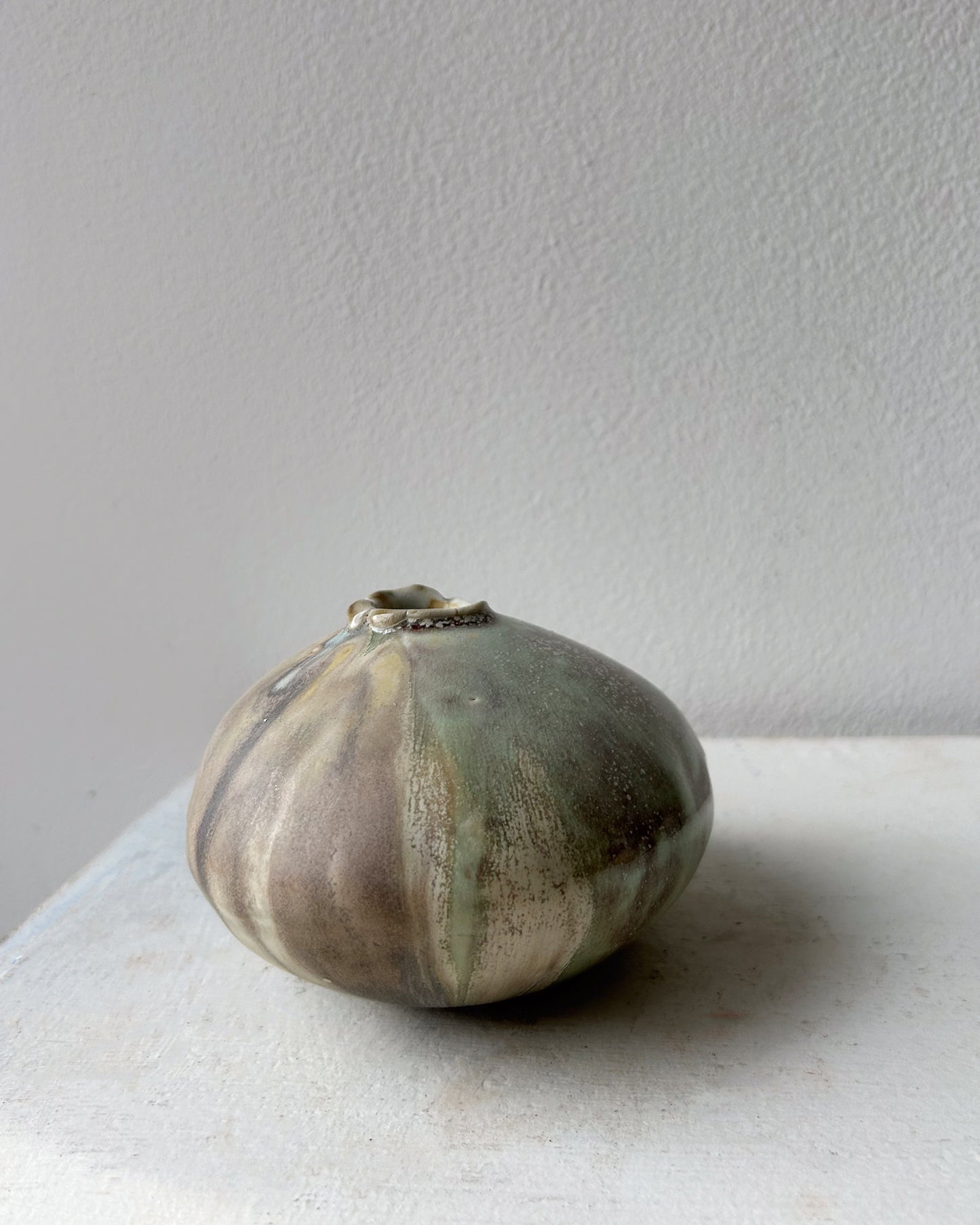 Soda-Fired Porcelain Moon Bud Vase No. 3