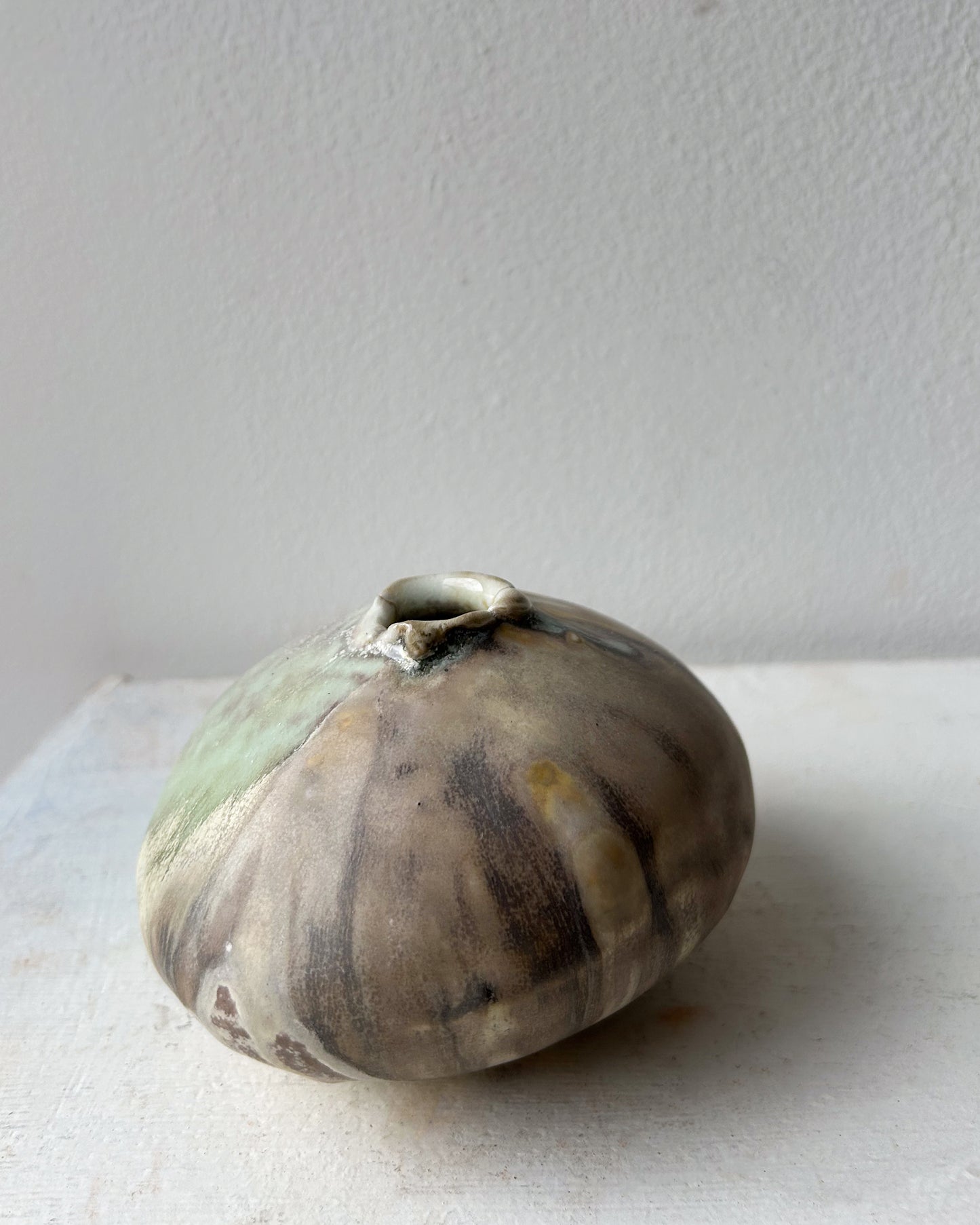 Soda-Fired Porcelain Moon Bud Vase No. 3