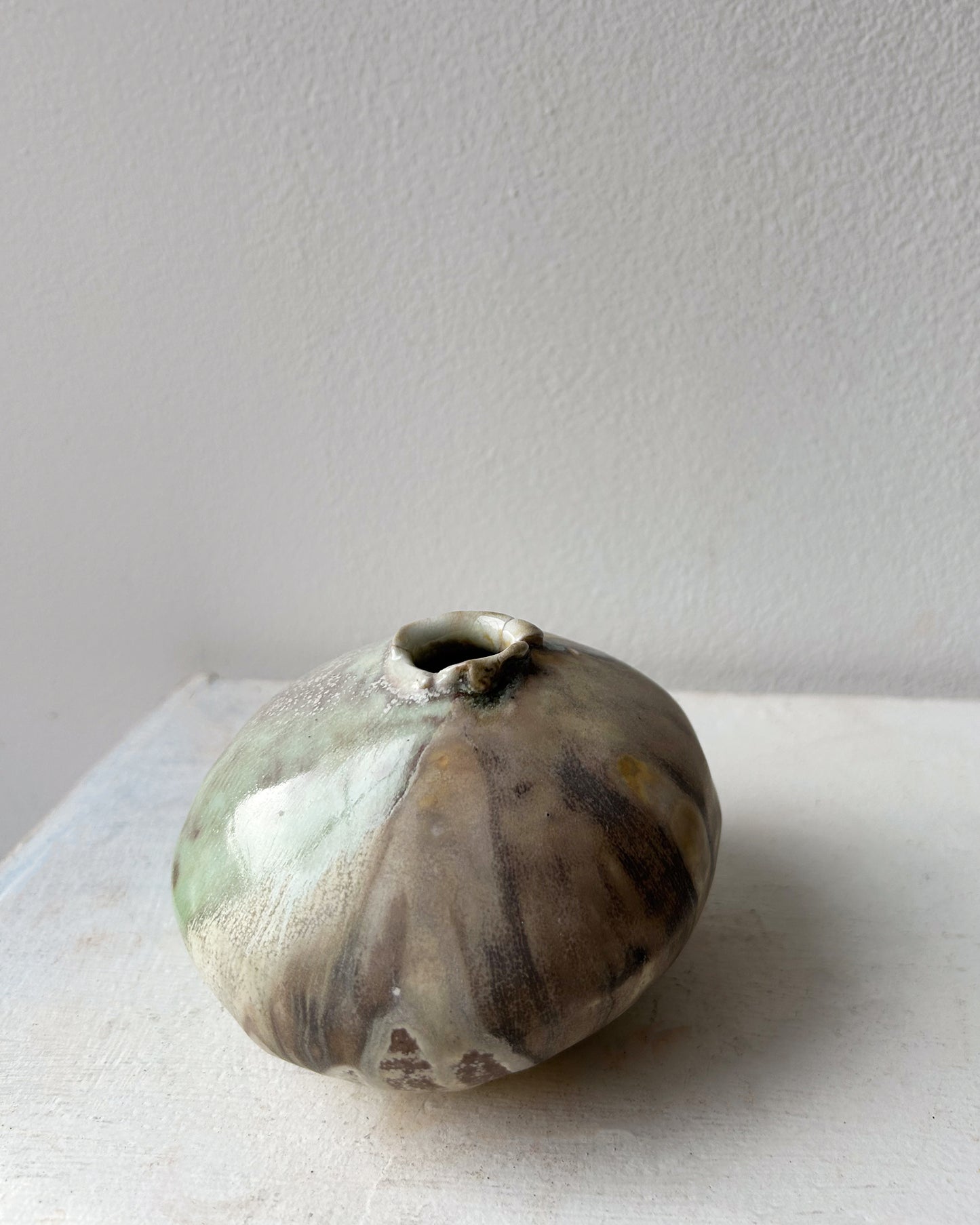 Soda-Fired Porcelain Moon Bud Vase No. 3