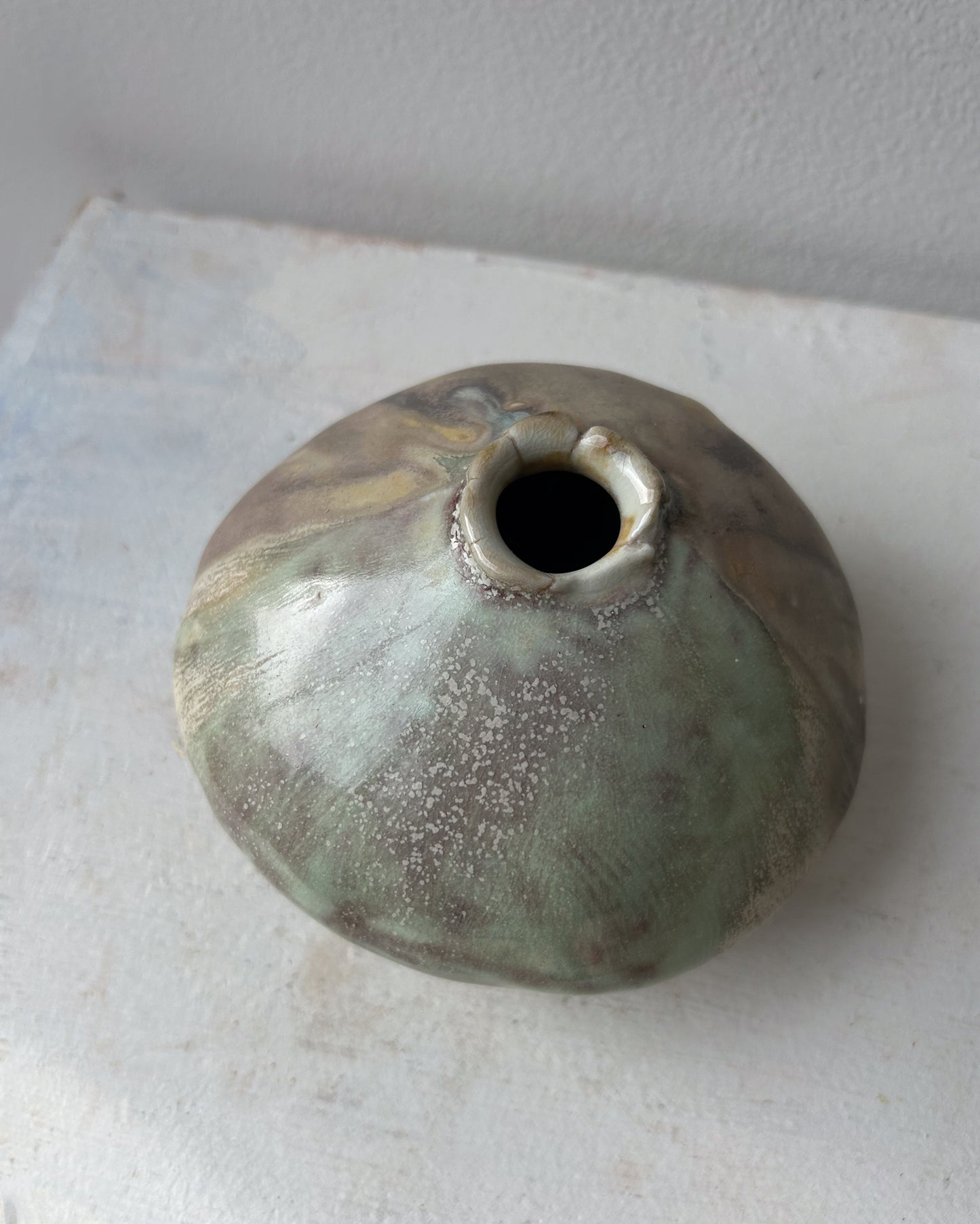 Soda-Fired Porcelain Moon Bud Vase No. 3