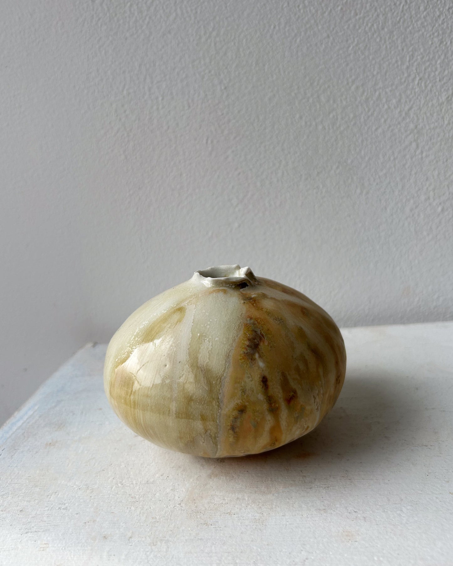 Soda-Fired Porcelain Moon Bud Vase No. 4