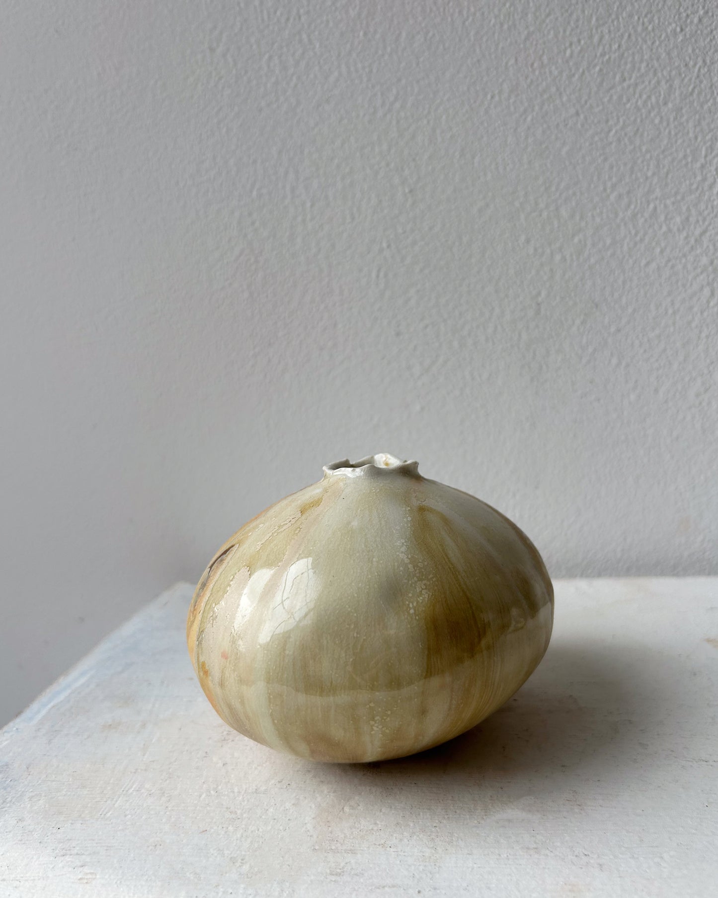 Soda-Fired Porcelain Moon Bud Vase No. 4