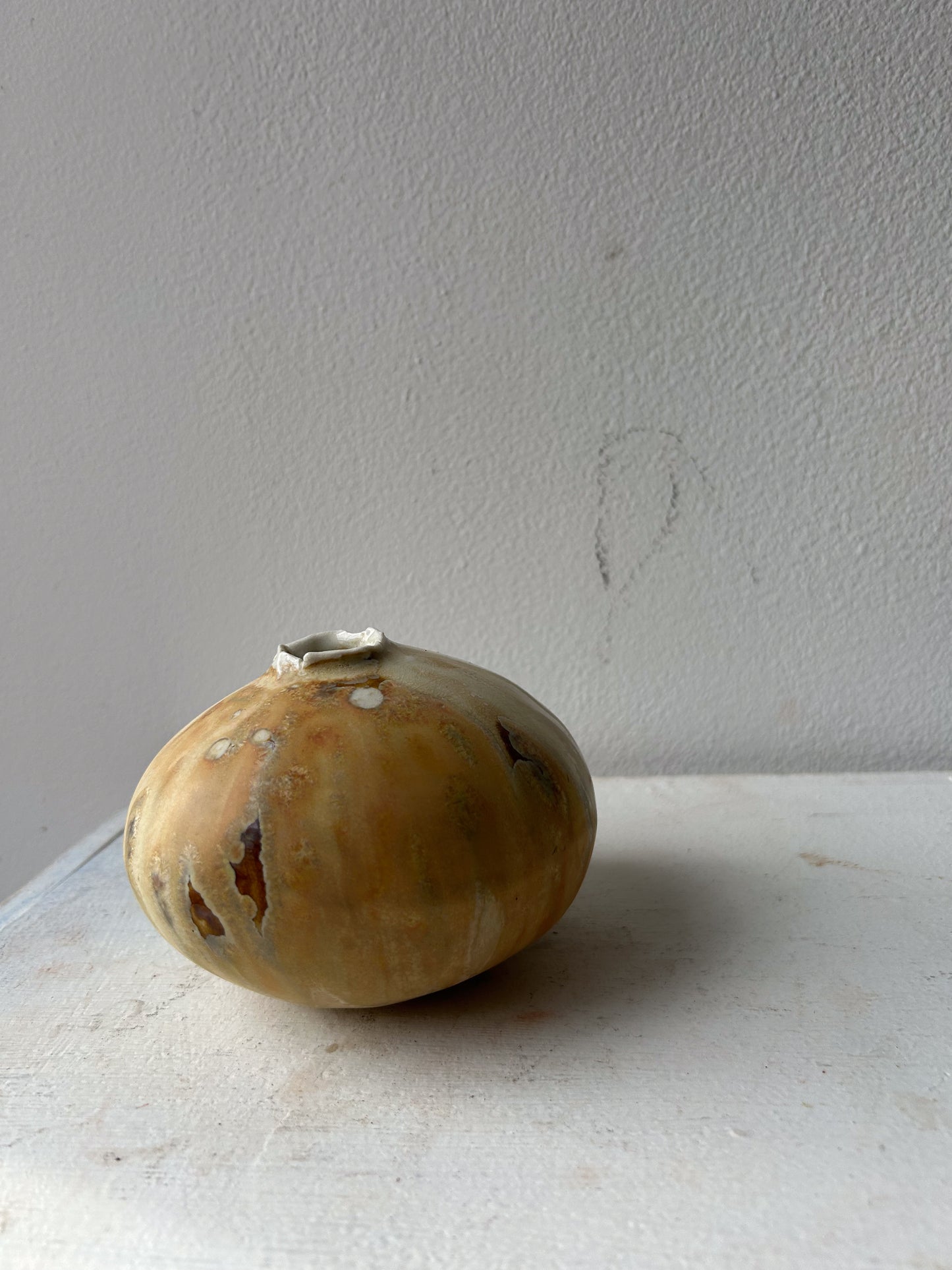 Soda-Fired Porcelain Moon Bud Vase No. 4