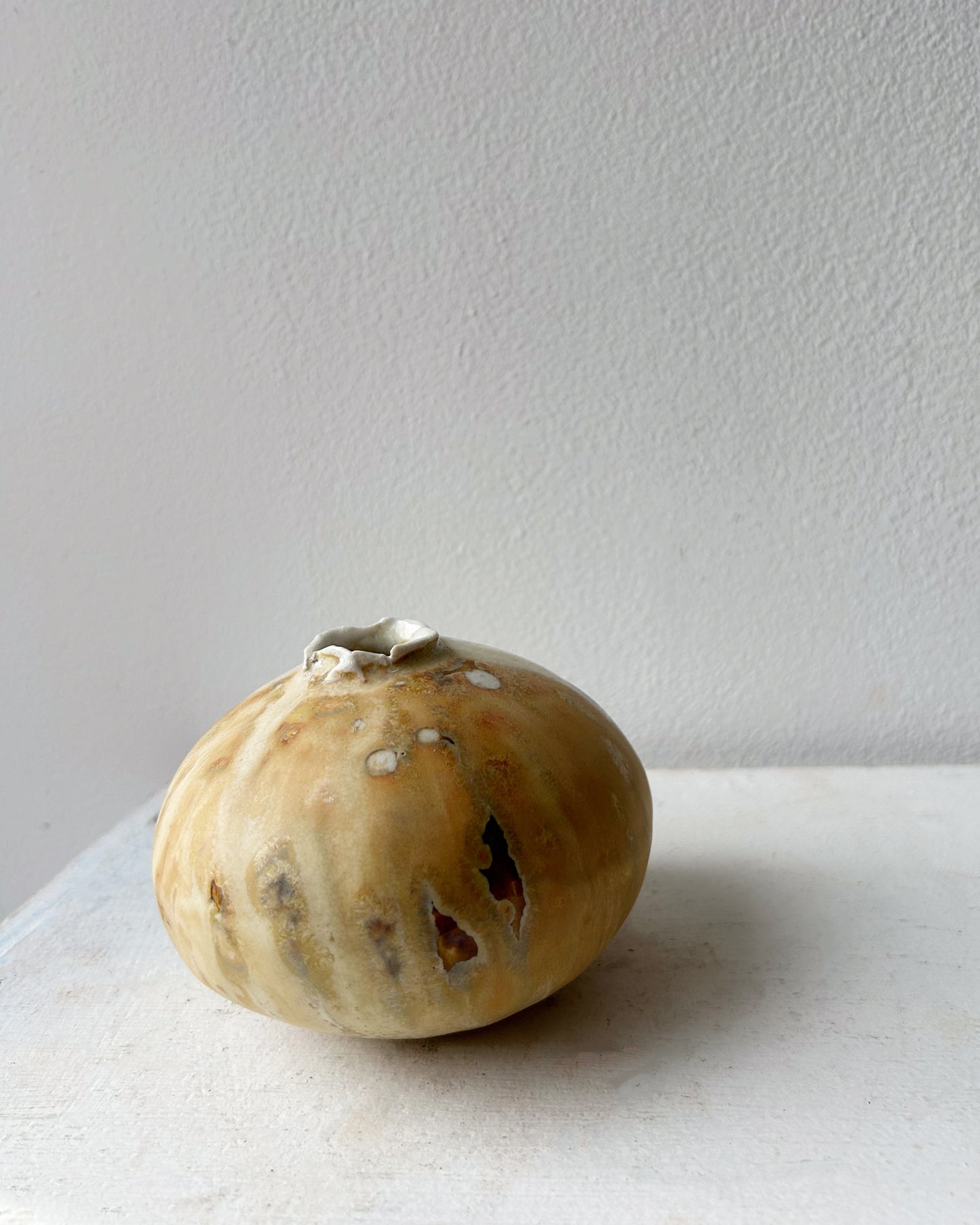 Soda-Fired Porcelain Moon Bud Vase No. 4