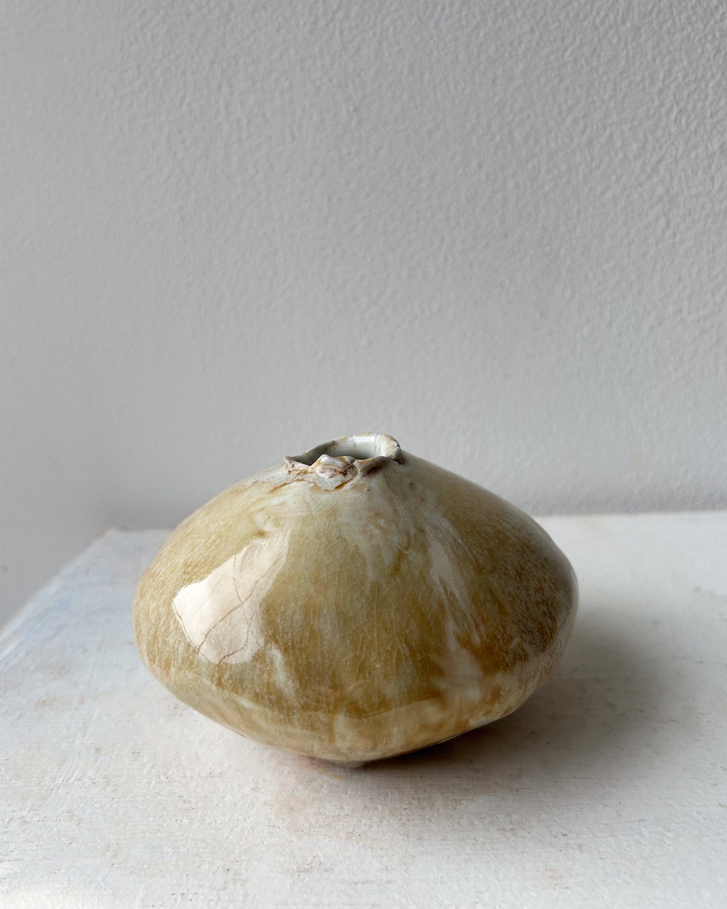 Soda-Fired Porcelain Moon Bud Vase No. 5