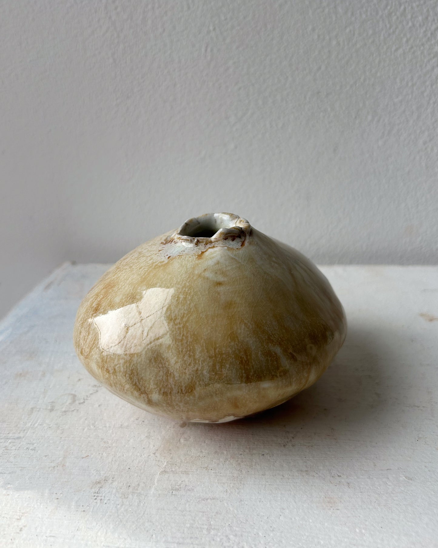 Soda-Fired Porcelain Moon Bud Vase No. 5